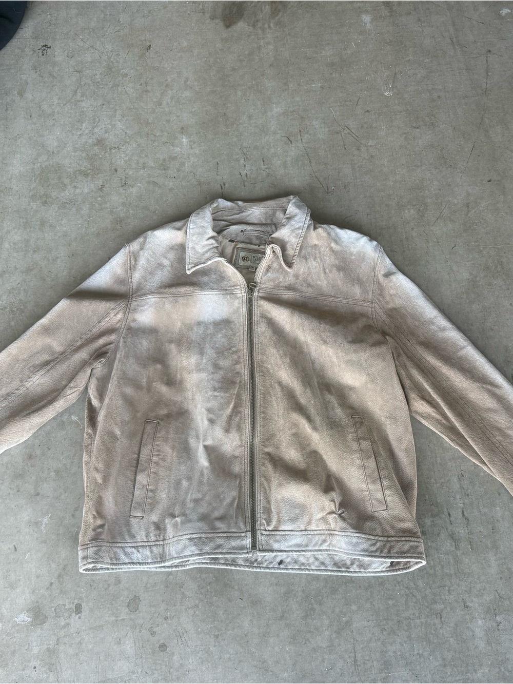 Wilsons Leather Light Gray Suede Zip Jacket